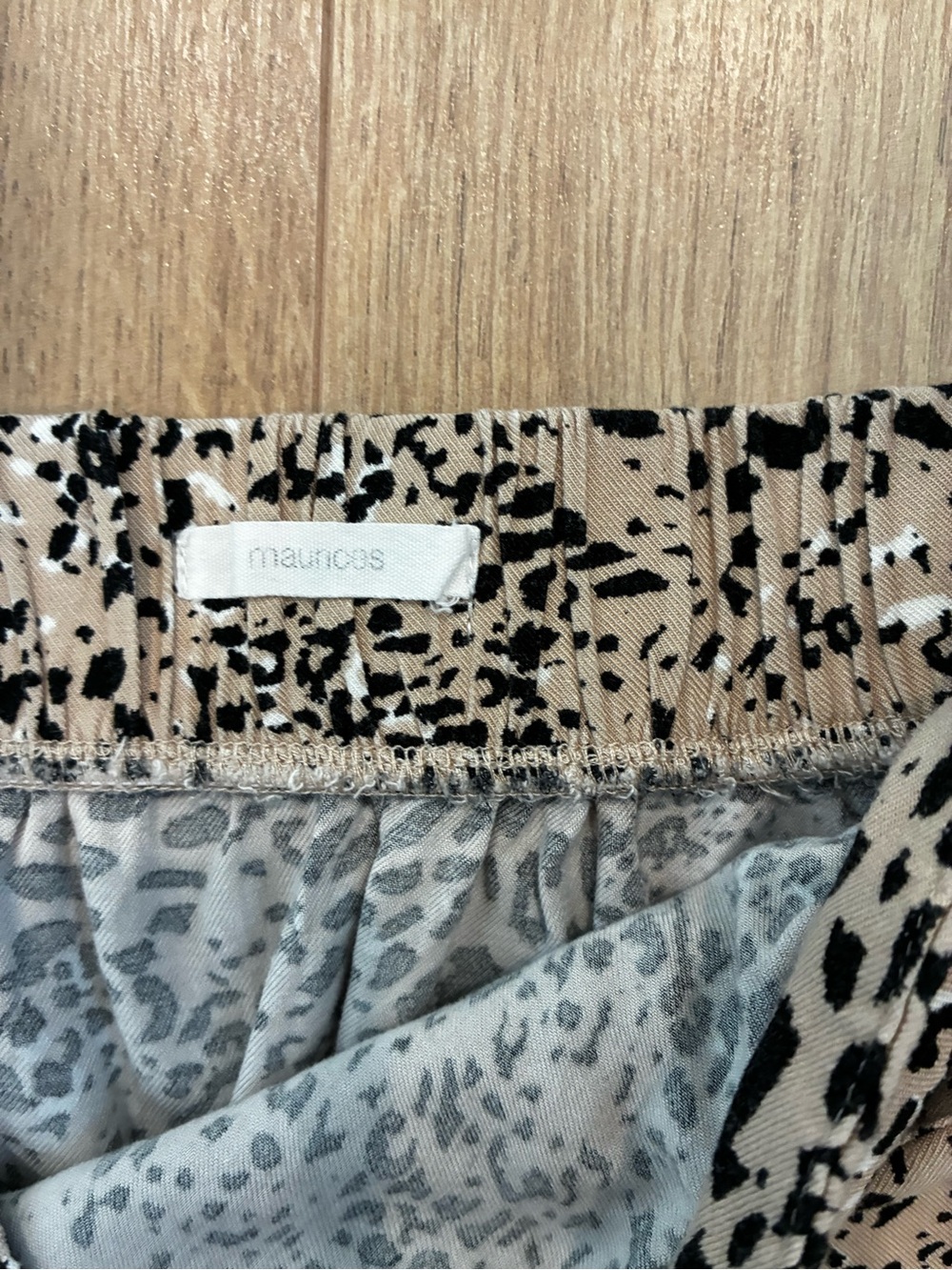Maurices Beige and Black Animal Print High-Low Wrap Skirt - Picture 3 of 6